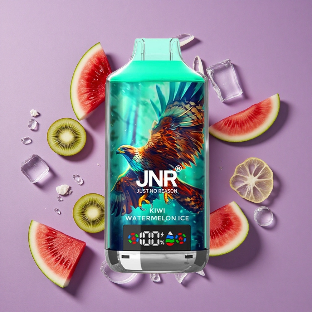 JNR Falcon X 18000 Puffs Kiwi Watermeloen IJs Dual Mesh Coil & Digitale Display