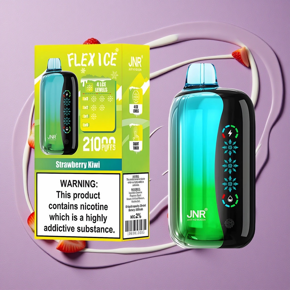 JNR Flex Ice 21000 Puffs Aardbei Kiwi Aanpasbare IJs & Touch Scherm