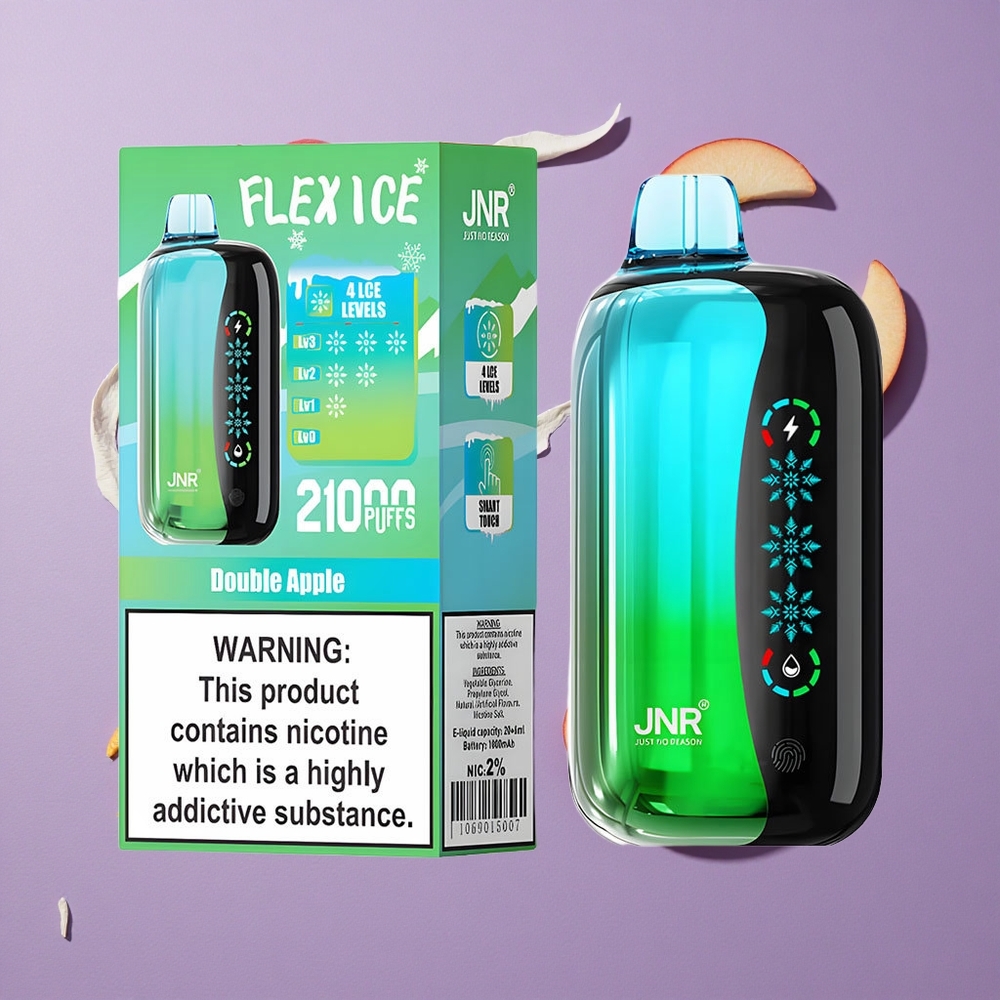 JNR Flex Ice 21000 Puffs Dubbele Appel Aanpasbare Ijs & Aanpasbare Luchtstroom