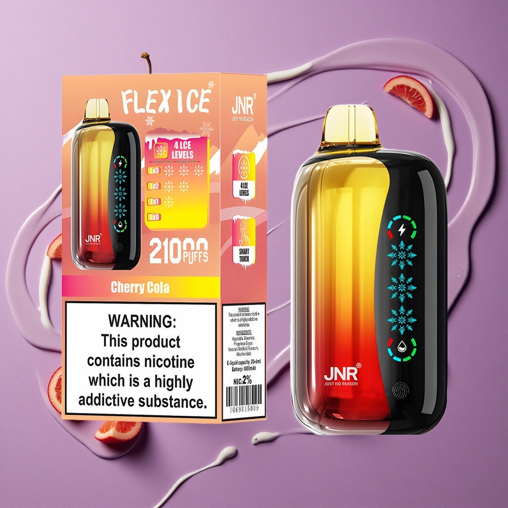 JNR Flex Ice 21000 Puffs Kersen Cola Aanpasbare IJs & Touchscreen