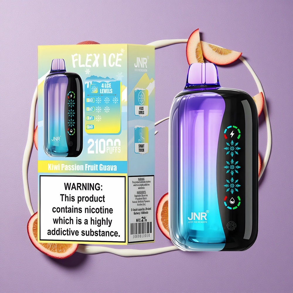 JNR Flex Ice 21000 Puffs Kiwi Passievrucht Guave Aanpasbare Ijs & Aanpasbare Luchtstroom