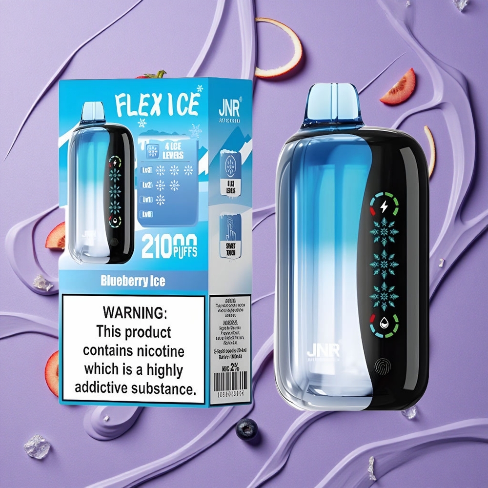JNR Flex Ice 21000 Puffs Wegwerp Vape Bosbes IJs met Aanpasbare Luchtstroom en 26ml Vloeistof