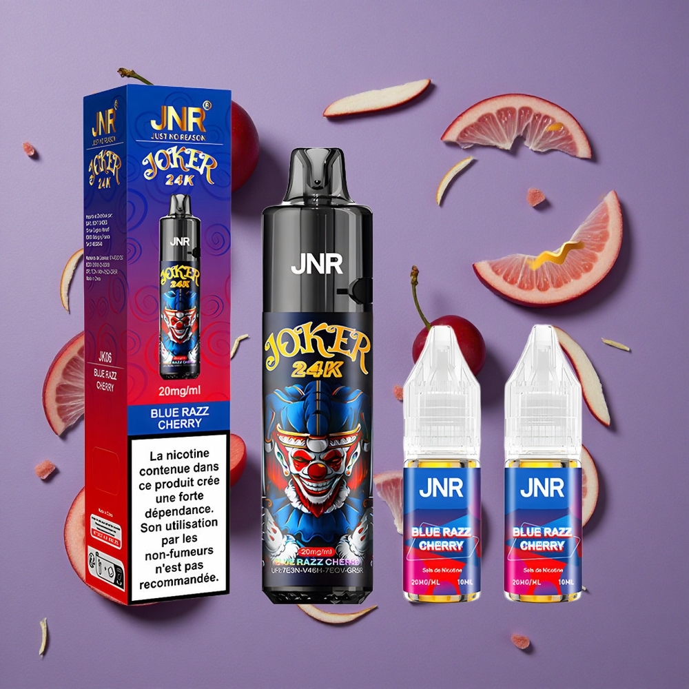 JNR Joker 24000 Puffs Blauwe Framboos Kers 2+10ml Navulbaar