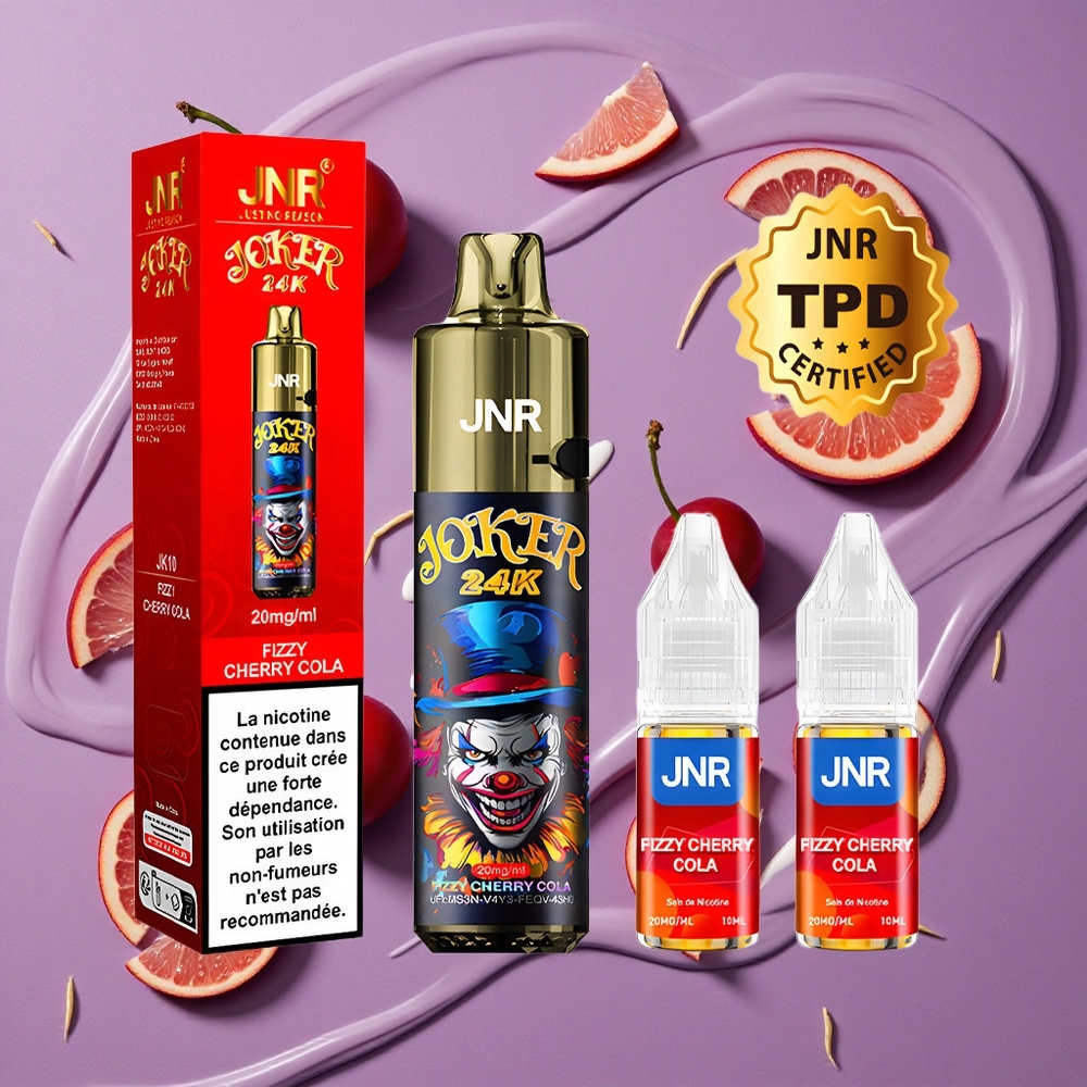 JNR Joker 24000 Puffs Frisse Kers Cola Zichtbare Vloeistofniveaus Type-C Opladen