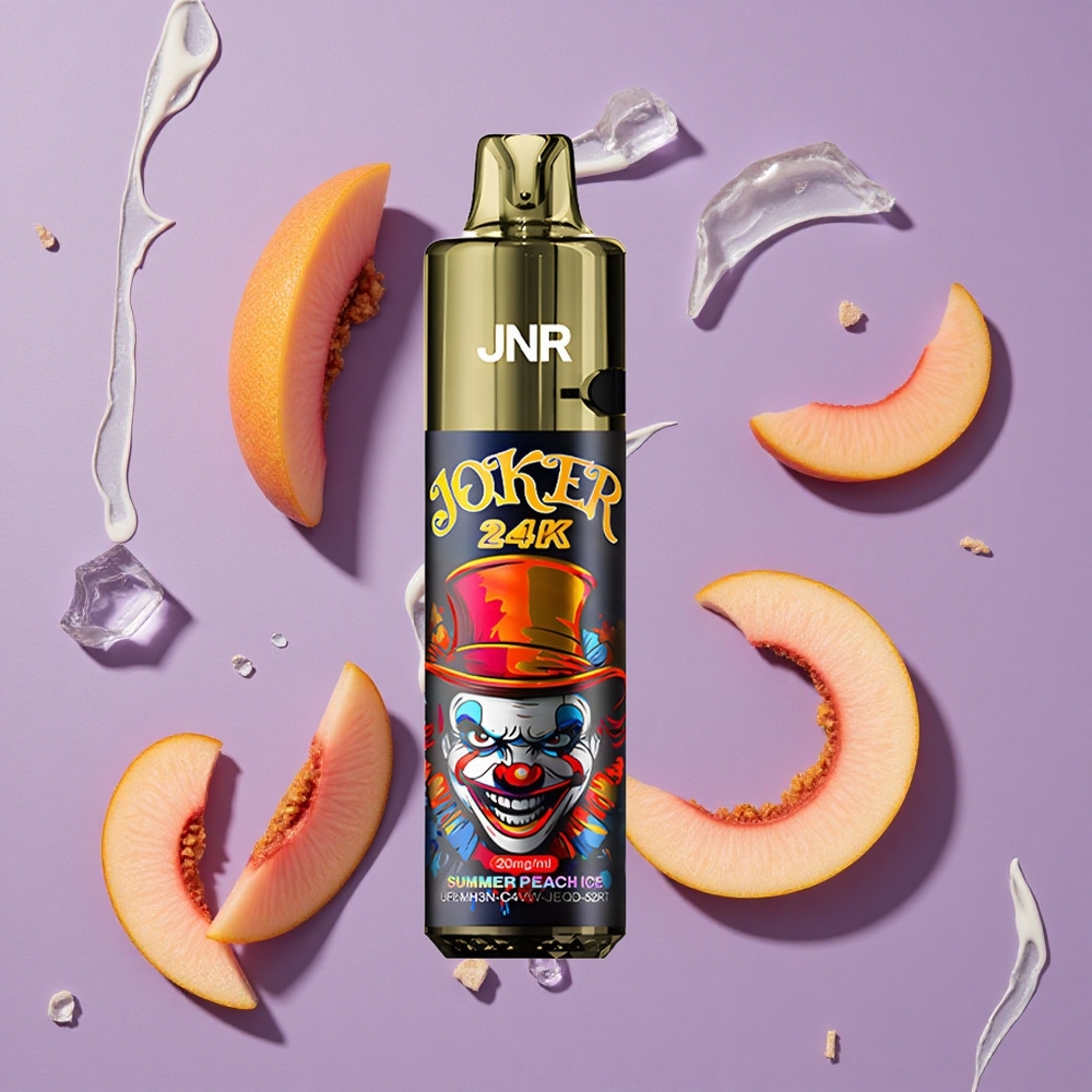 JNR Joker 24000 Puffs Zomerperzik IJs 2% Nicotine Zichtbaar Vloeistofniveau