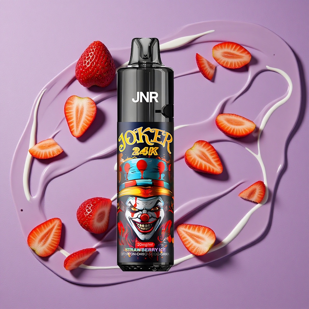 JNR Joker 24K 24000 Puffs Aardbei IJs 2+10ml Herbvulbare Pod Zichtbare Vloeistofniveaus