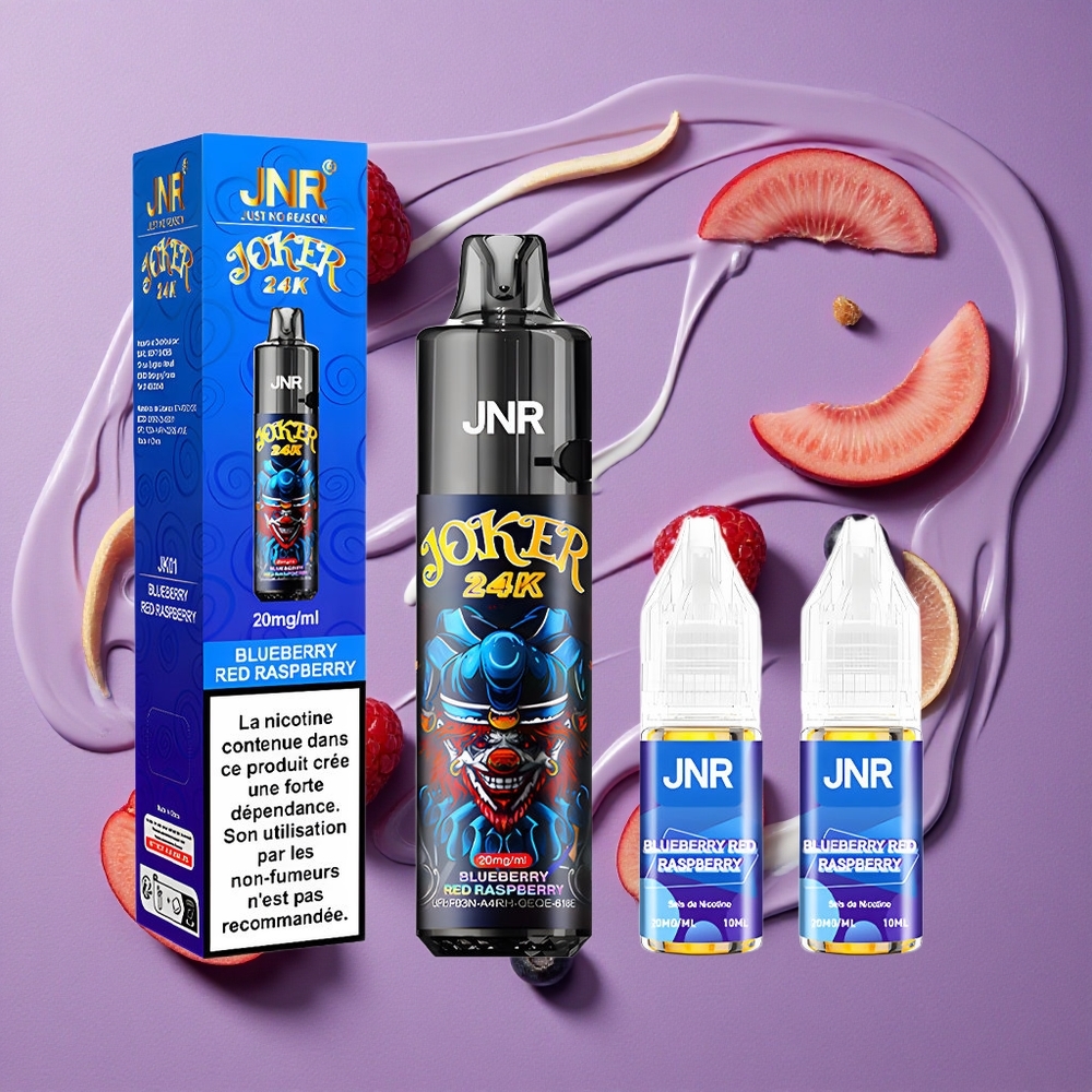 JNR Joker 24K Puffs 800mAh Blauwe Bes Rode Framboos 2+10ml