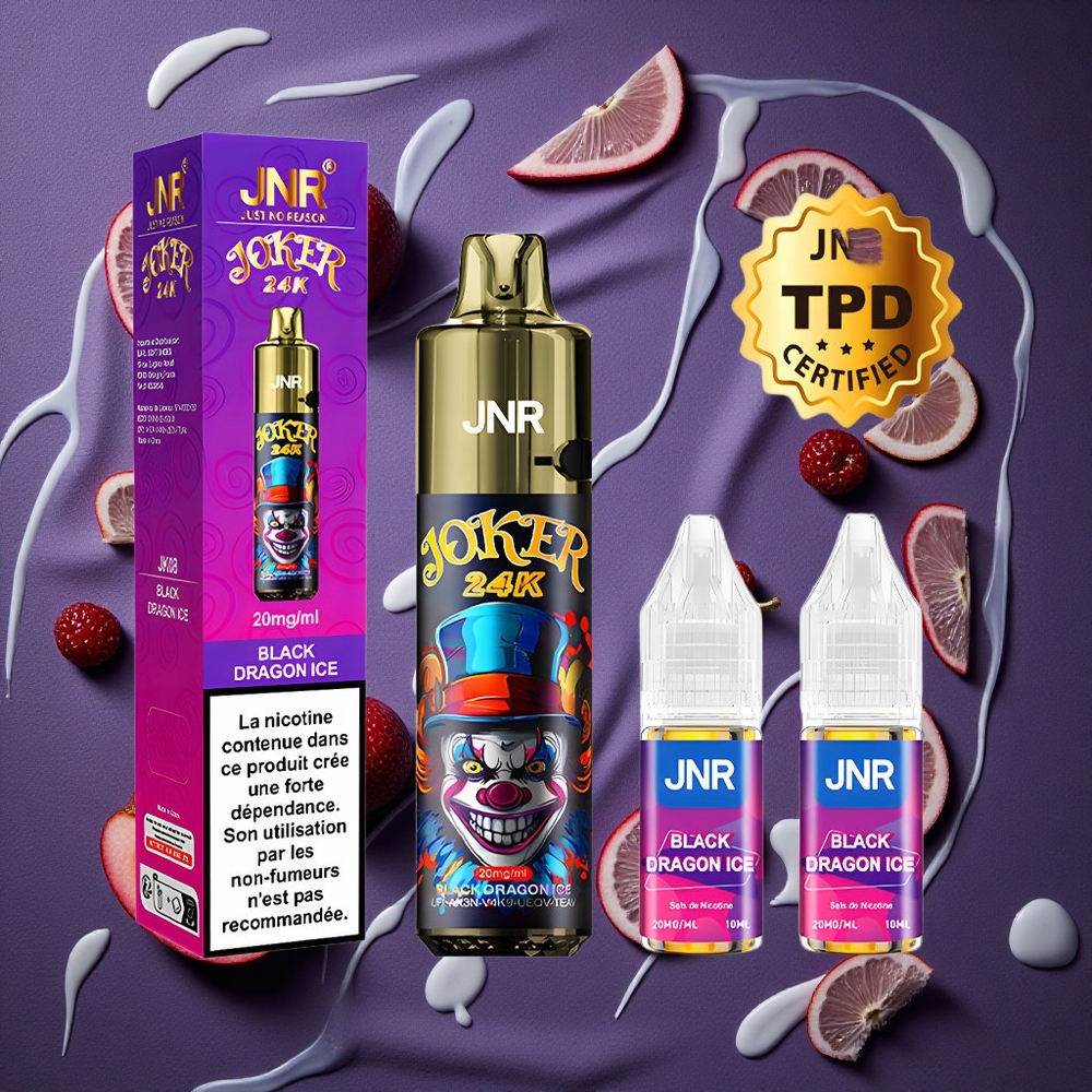 JNR Joker 24K Puffs Zwarte Draak Ijs 2% Nicotine 24000 Puffs