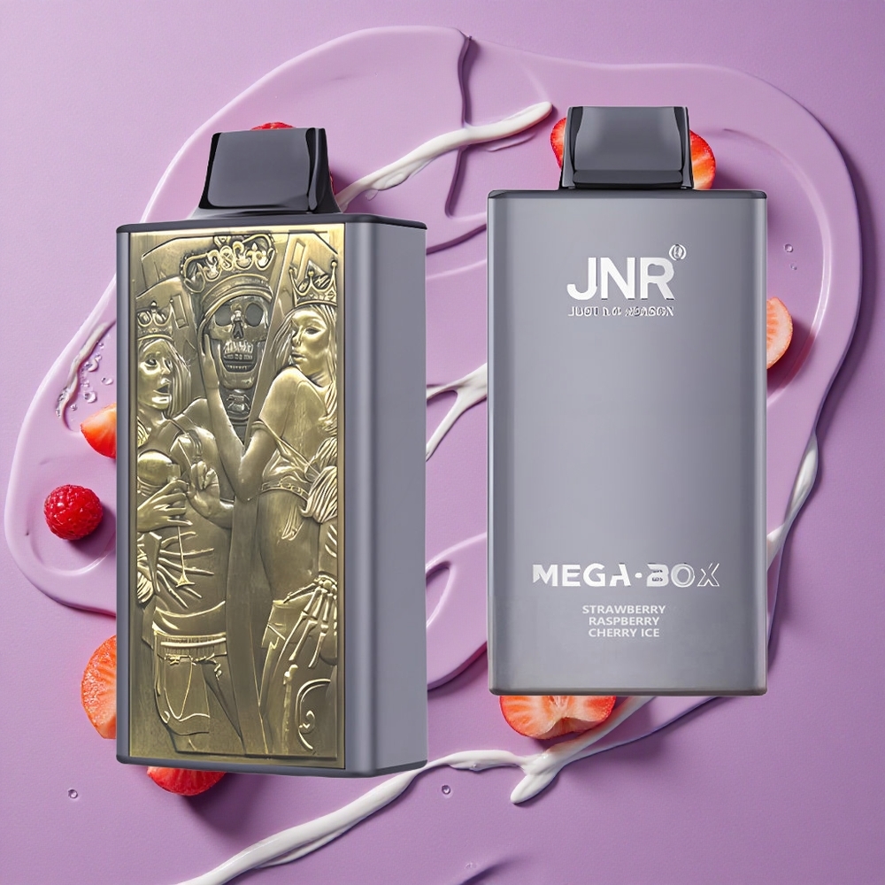JNR Mega Box 25000 Puffs Aardbei Framboos Kers IJs 30ml Dual Mesh Coil