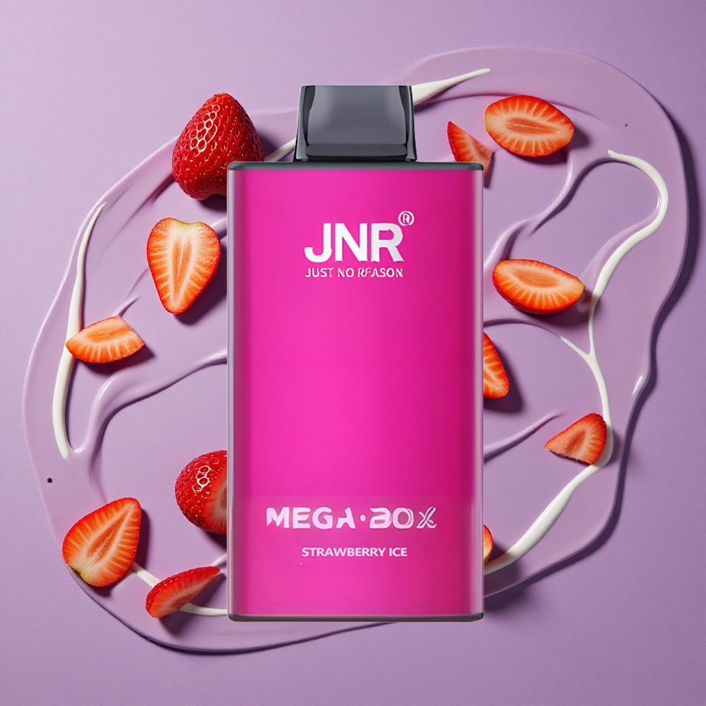 JNR Mega Box 25000 Puffs Aardbeien IJs 30ml Dual Mesh Coil