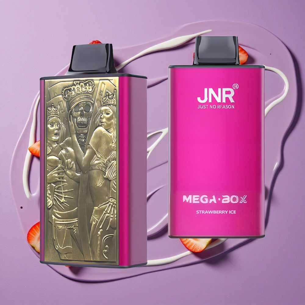 JNR Mega Box 25000 Puffs Aardbeien IJs 30ml Dual Mesh Coil
