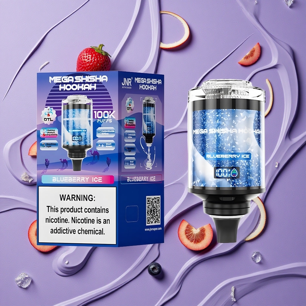JNR Mega Shisha Hookah 100K Blauwe Bes Ijs 2200mAh 60ml