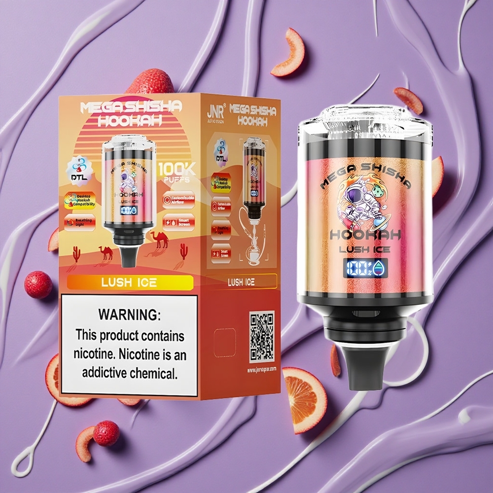 JNR Mega Shisha Hookah 100K Desktop Compatibel 60ml Lush IJs