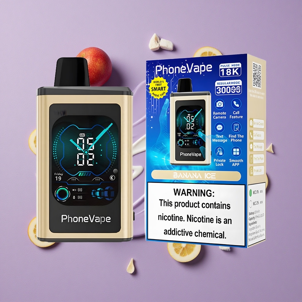 JNR PhoneVape 30000 puffs Banaan IJs Met Type-C Oplaadbare Accu En Turbo Modus