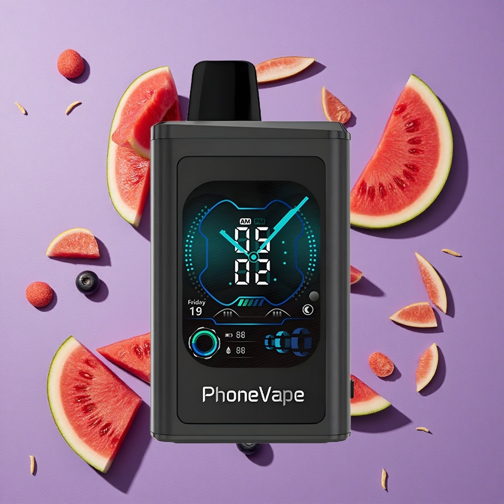 JNR PhoneVape 30000 puffs Blauwe Bes Watermeloen Type-C Oplaadbaar App Bestuurd