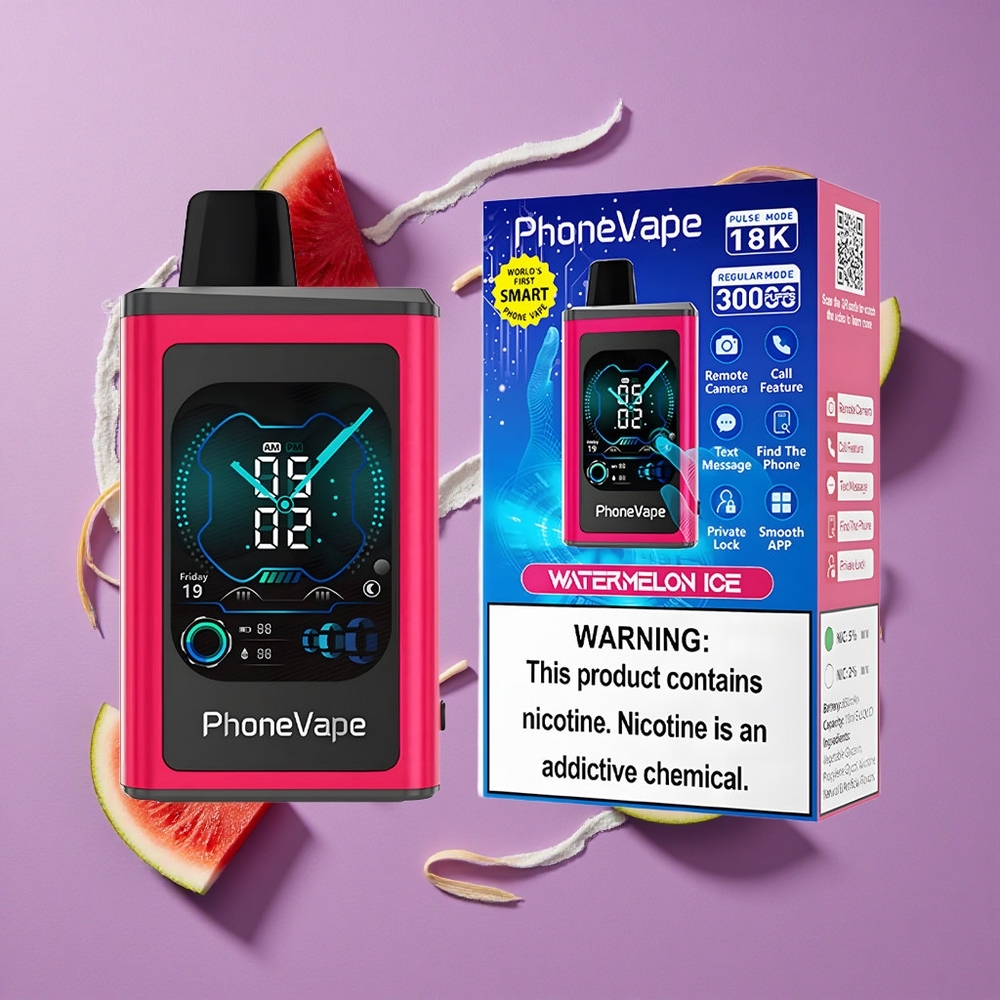 JNR PhoneVape 30000 puffs Watermeloen IJs Type-C Oplaadbaar App Bestuurd