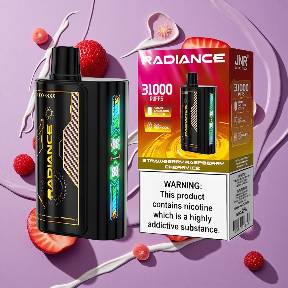 JNR Radiance 31000 Puffs Aardbei Framboos Kers IJs Dual Mesh Coil 28ml