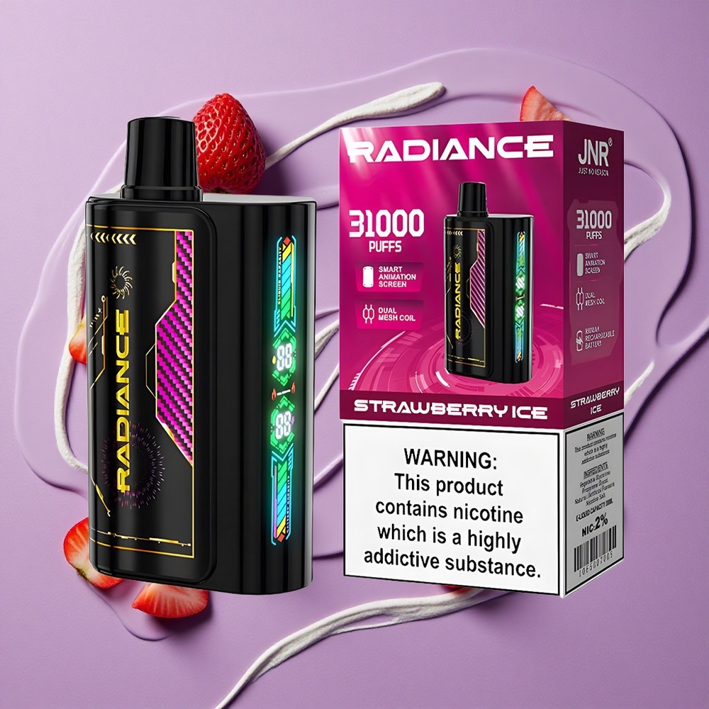 JNR Radiance 31000 Puffs Aardbei IJs Wegwerp Vape 28ml Dual Mesh Coil