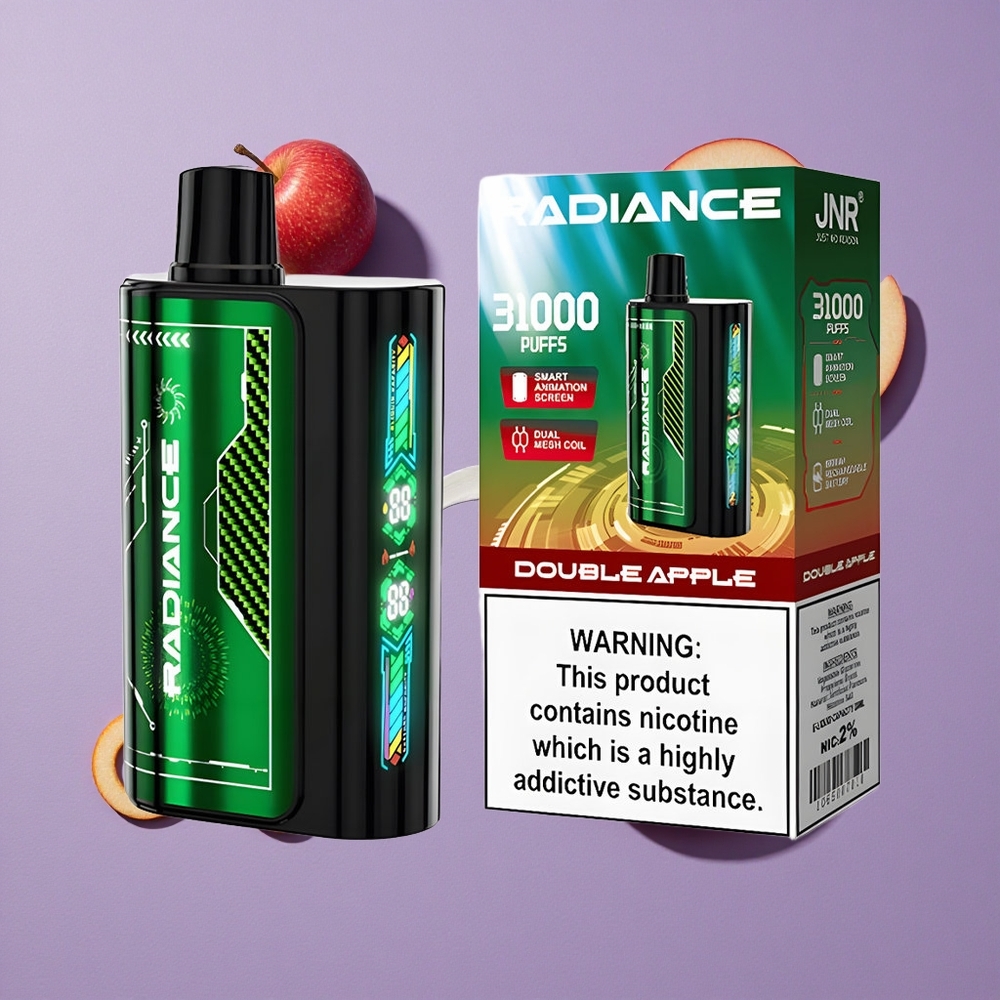 JNR Radiance 31000 Puffs Dubbele Appel 28ml Dual Mesh Coil