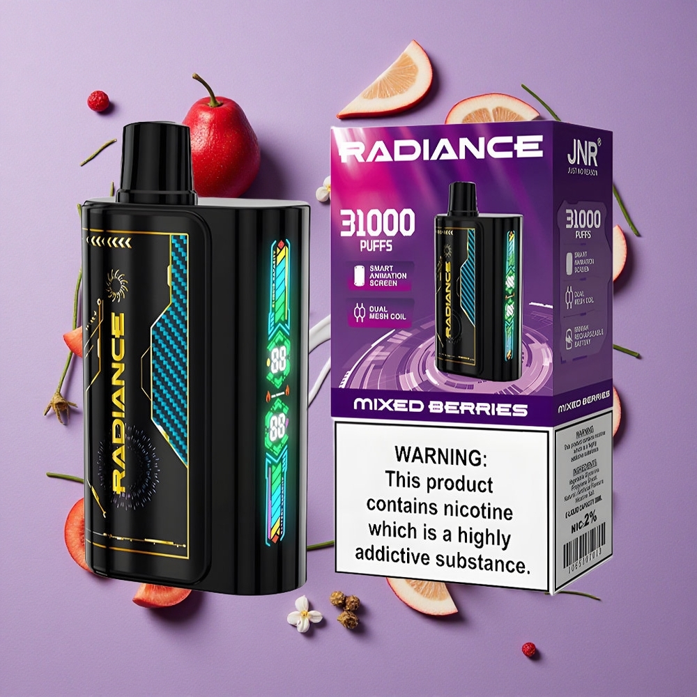 JNR Radiance 31000 Puffs Gemengde Bessen Dual Mesh Coil Smart Animation Screen