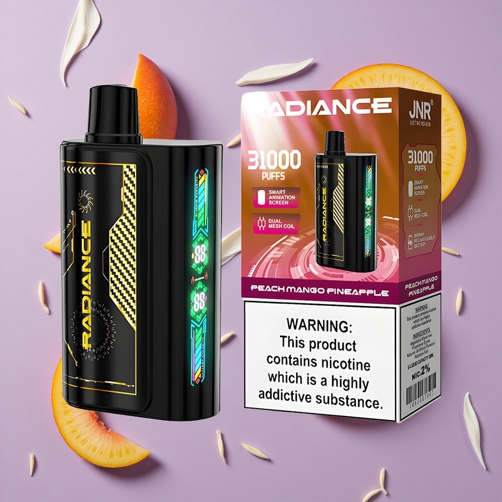 JNR Radiance 31000 Puffs Perzik Mango Ananas Dual Mesh Coil