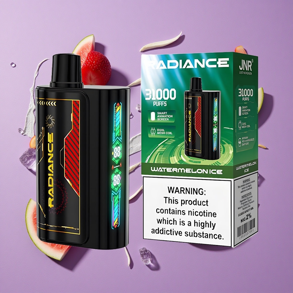 JNR Radiance 31000 Puffs Watermeloen IJs Wegwerp Vape Dual Mesh Coil 28ml