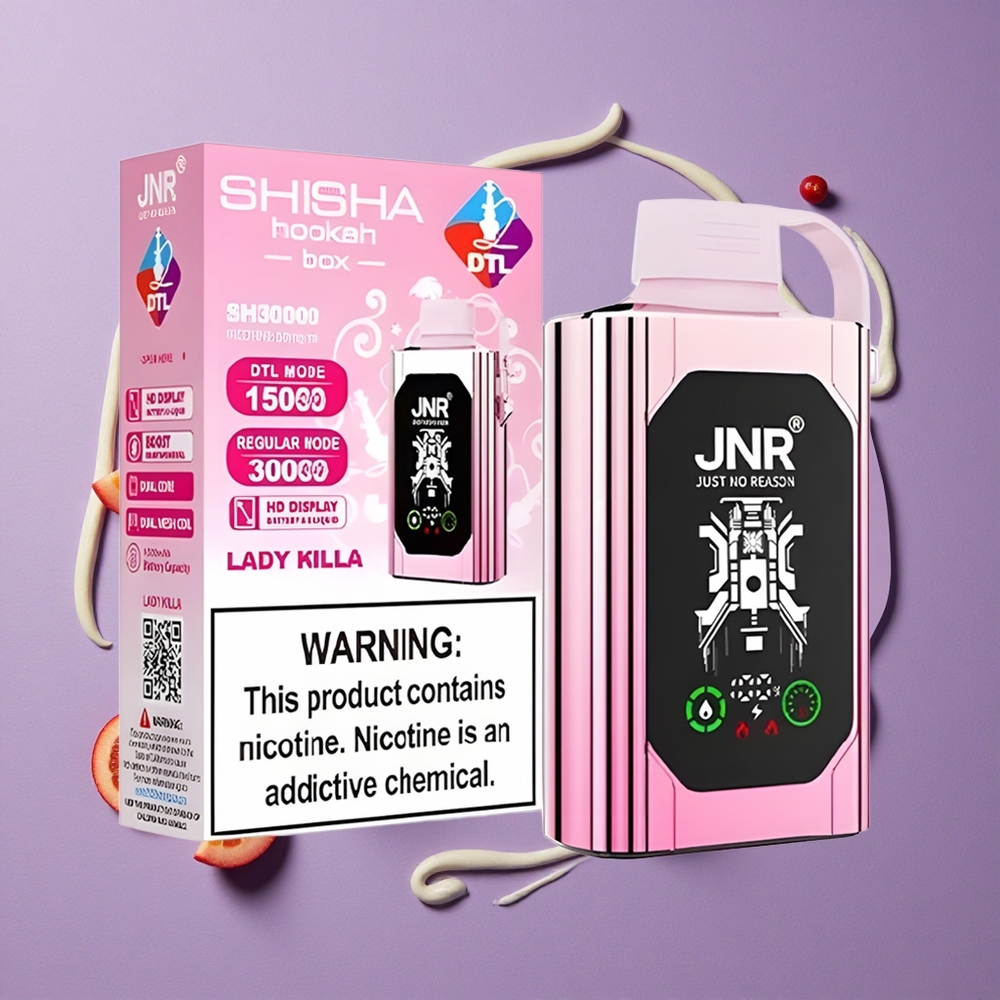 JNR Shisha Hookah Box 20500 Puffs 25ml HD Display Lady Killa