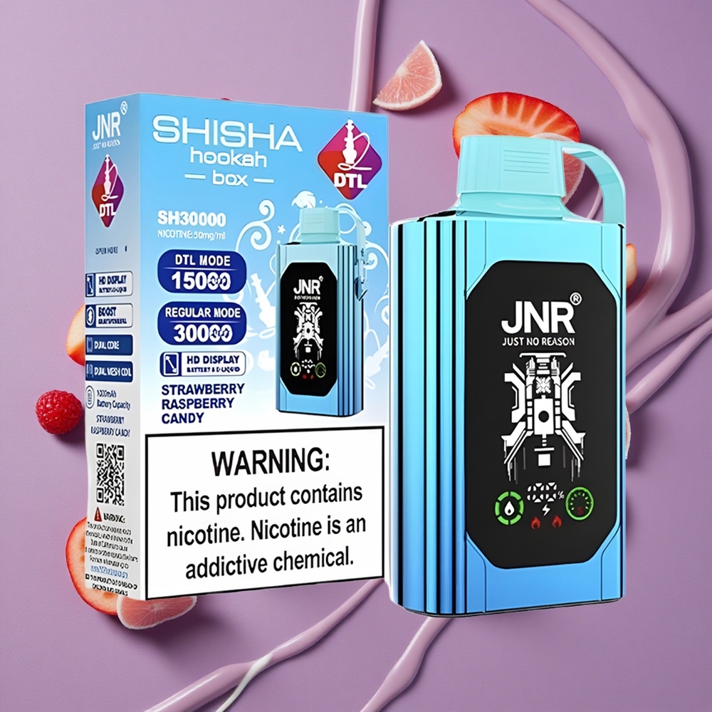 JNR Shisha Hookah Box 20500 Puffs Aardbei Framboos Snoep HD Display Type-C Snelladen