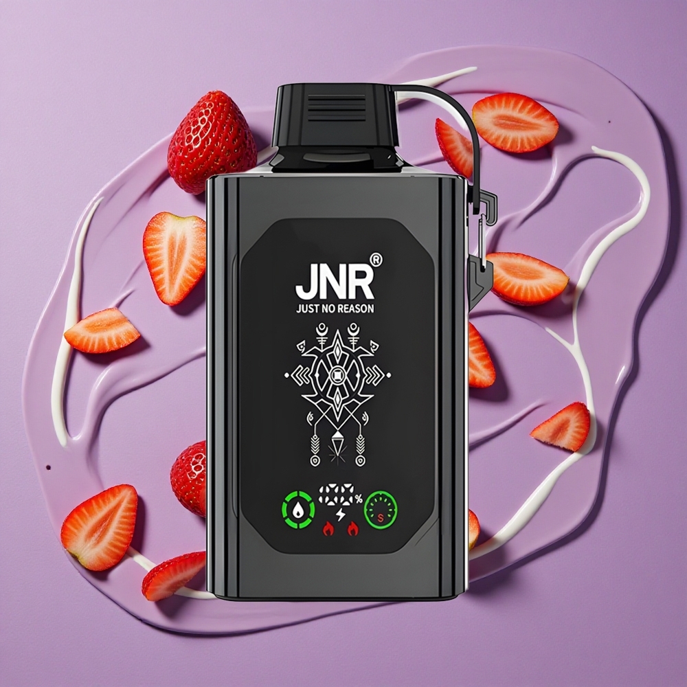 JNR Shisha Hookah Box 20500 Puffs Aardbei IJs HD Beeldscherm Dual Mesh Coil