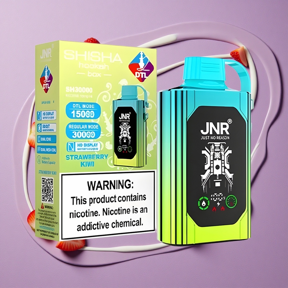 JNR Shisha Hookah Box 20500 Puffs Aardbei Kiwi HD Beeldscherm Type-C Opladen
