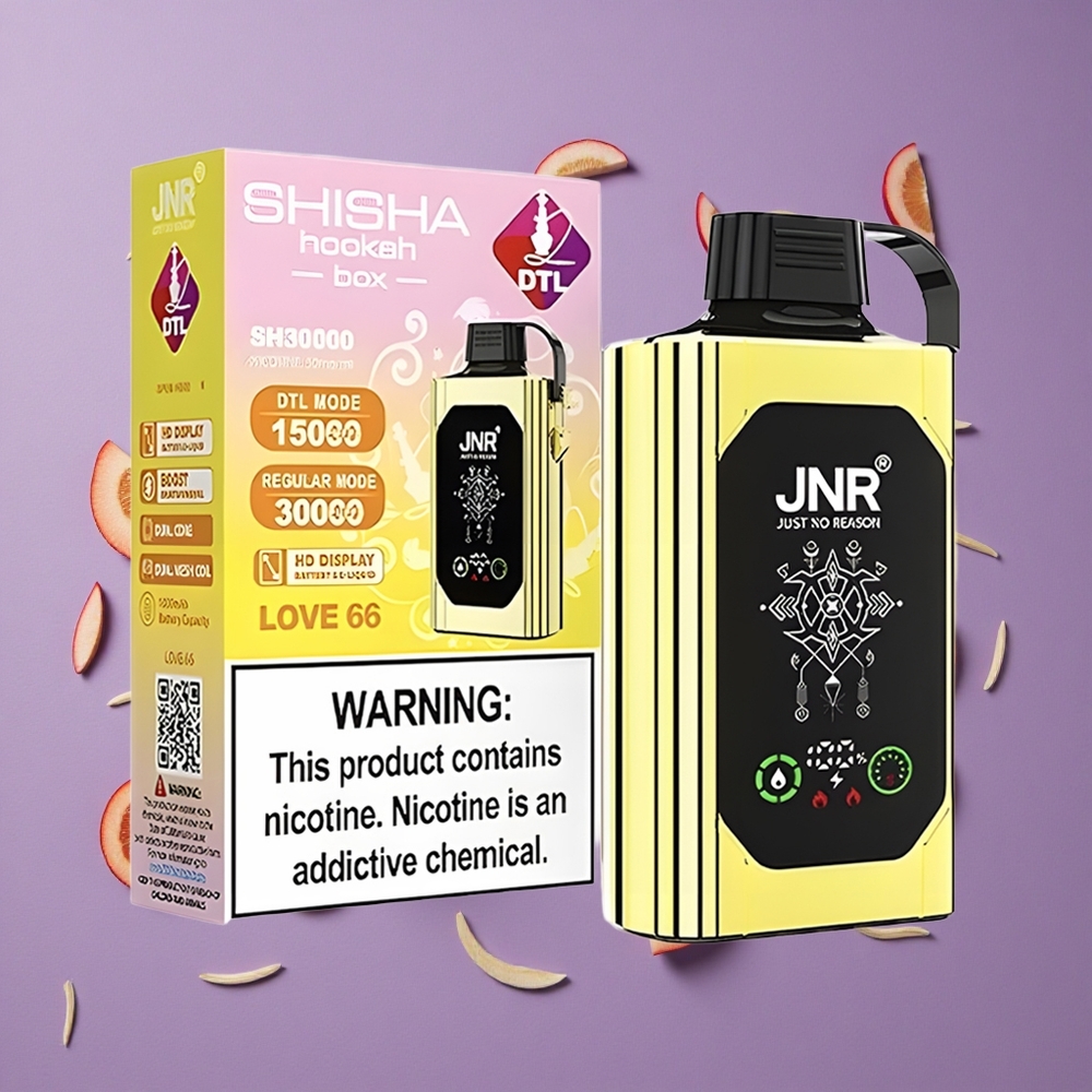 JNR Shisha Hookah Box 20500 Puffs HD Scherm Liefde 66 Dual Mesh Coil