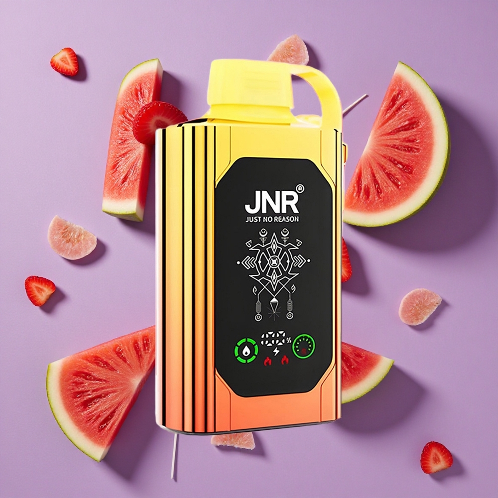 JNR Shisha Hookah Box 20500 Puffs Watermeloen Aardbei Bubblegum HD Display Dual Mesh Coil