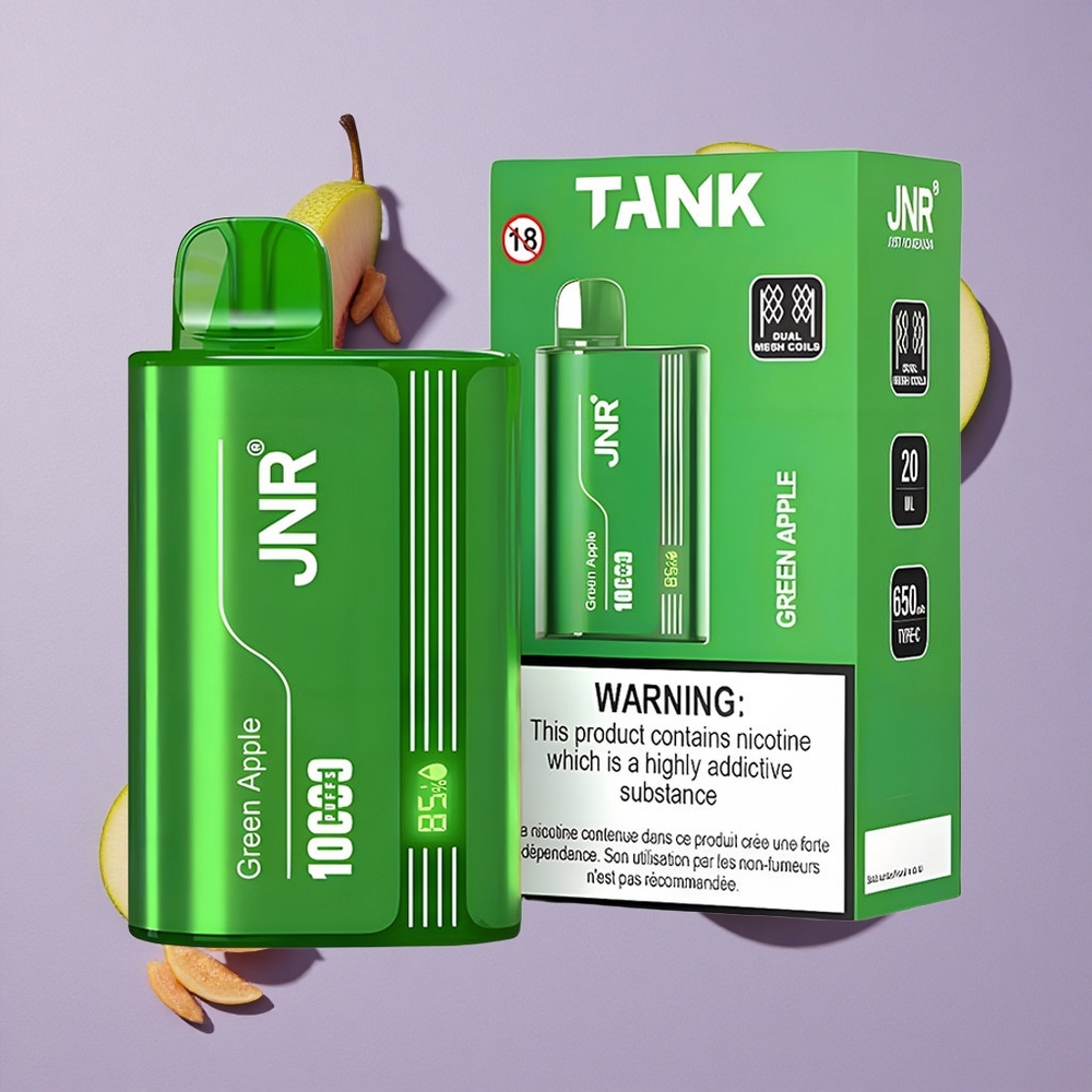 JNR Tank 10000 Puffs Groene Appel Perzik Peer Met Aanpasbare Luchtstroom En Digitaal Display