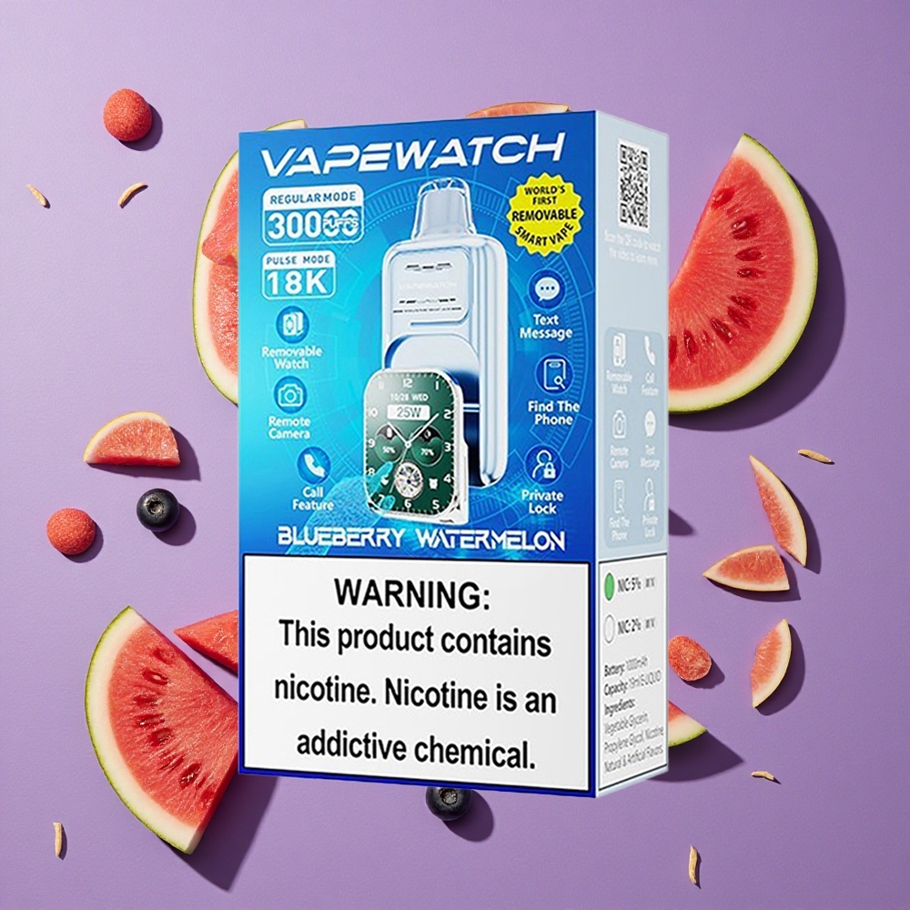 JNR Vape Watch 30000 Puffs 19mL Blauwe Bes Watermeloen Dual Mesh Coil