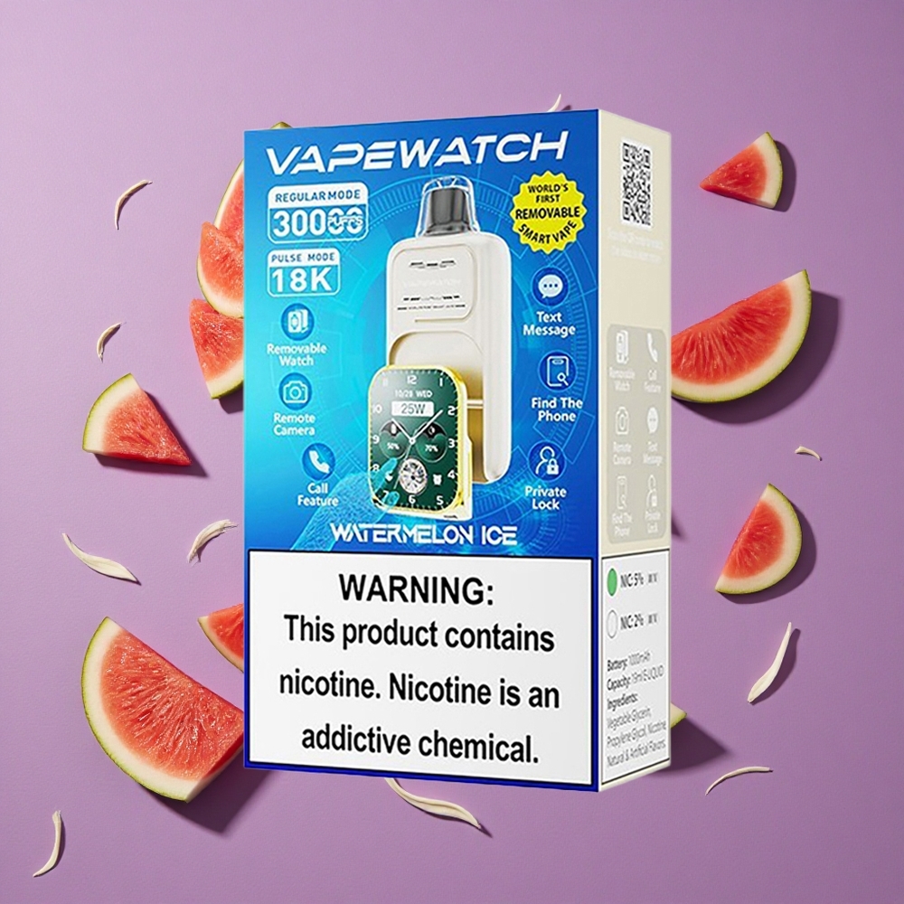 JNR Vape Watch 30000 Puffs Watermeloen IJs 1000mAh Batterij & 19mL Vloeistof