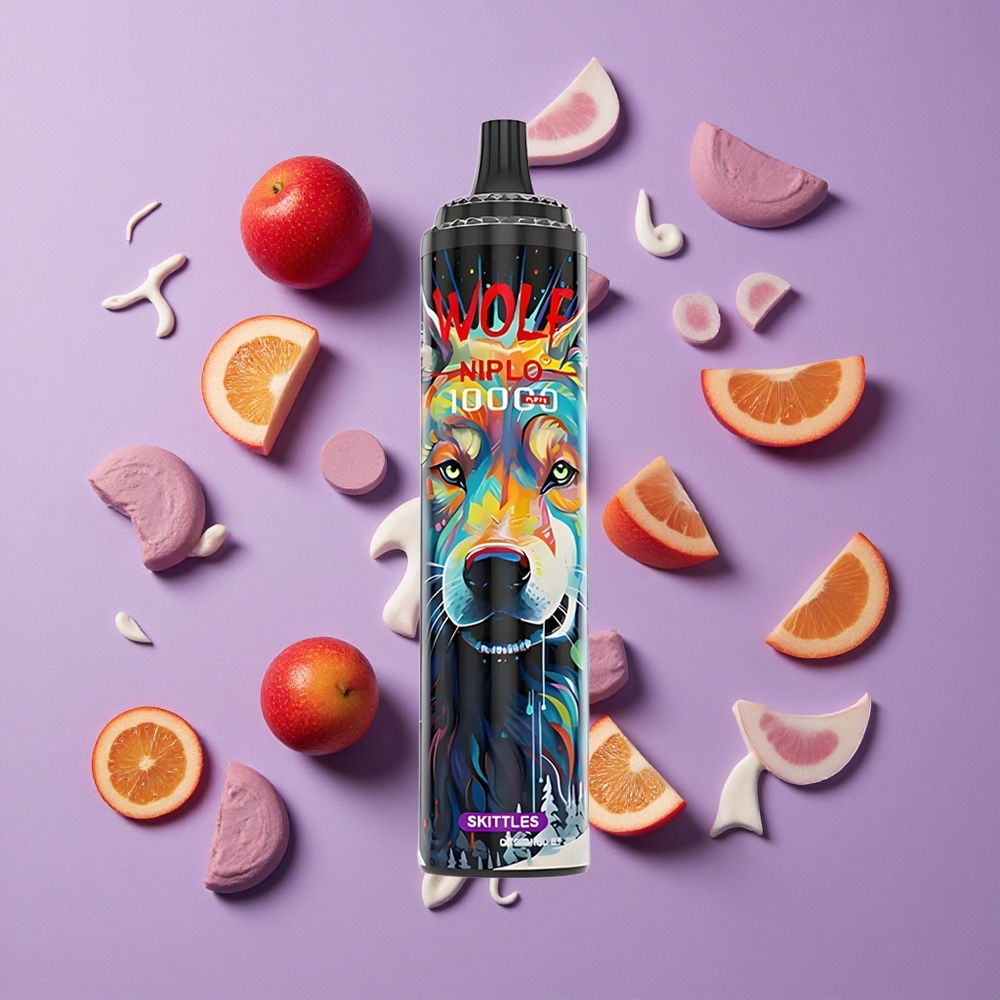 JNR Wolf Niplo 10000 Puffs 20ml Skittles Smaak Mesh Coil 1.0 Ohm