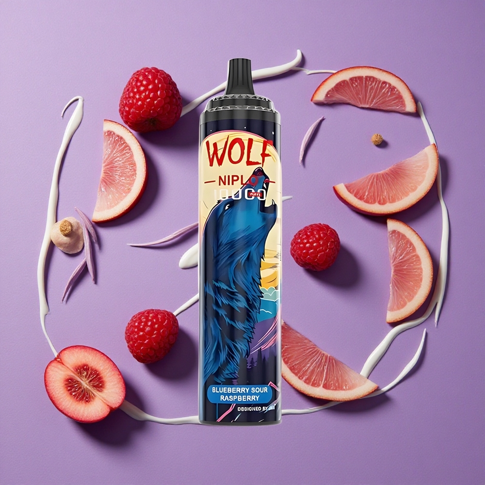 JNR Wolf Niplo 10000 Puffs Blauwe Bes Zure Framboos 20ml 650mAh