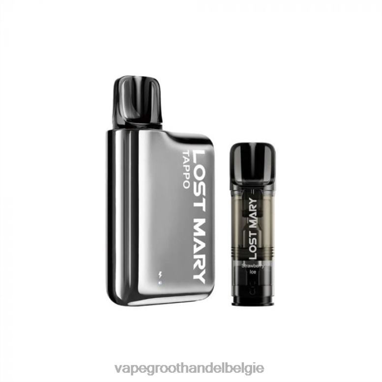 zilver roestvrij x aardbeienijs - elektronische sigaret winkel 0284V438 LOST MARY Tappo pod vape-set