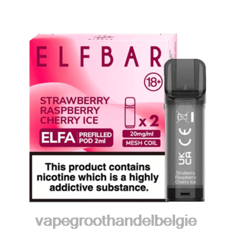 Aardbei-framboos-kersenijs - vape groothandel elf bar 0284V336 ELFBAR Elfa voorgevulde capsule - 2 ml - 20 mg (2 stuks)