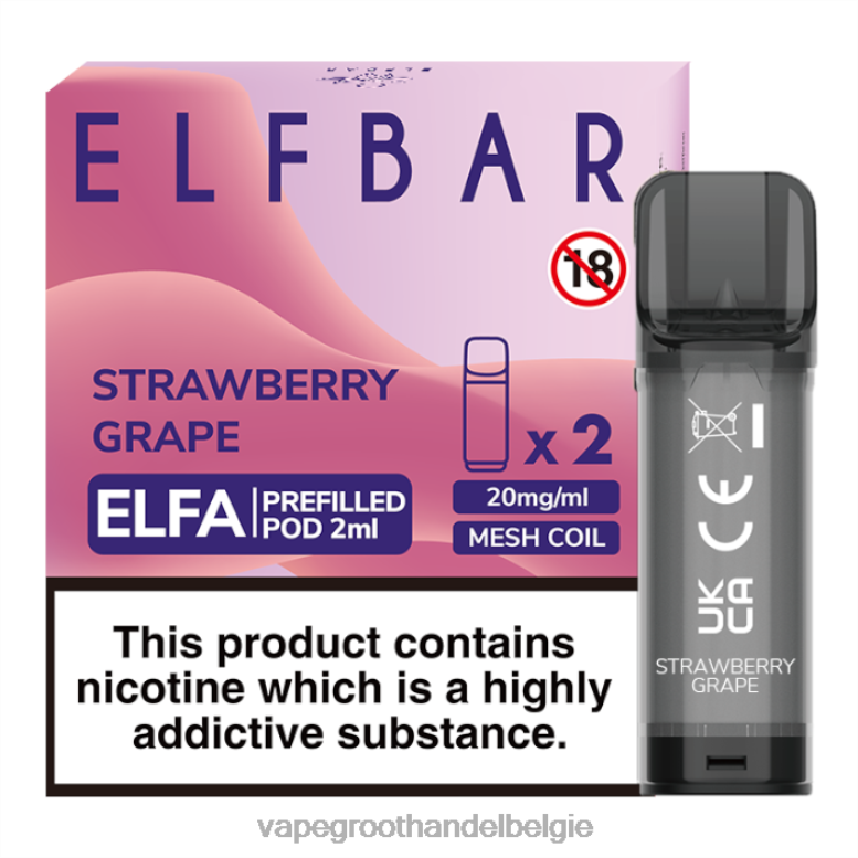 aardbei druif - elektronische sigaret wegwerp 0284V337 ELFBAR Elfa voorgevulde capsule - 2 ml - 20 mg (2 stuks)