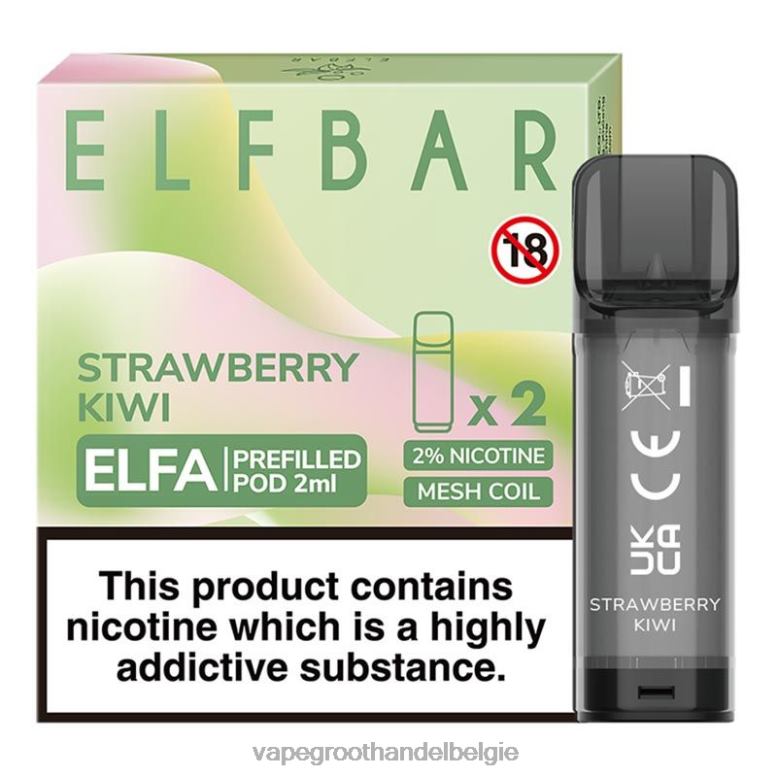 aardbei-kiwi - elektronische sigaret wegwerp 0284V317 ELFBAR Elfa voorgevulde capsule - 2 ml - 20 mg (2 stuks)