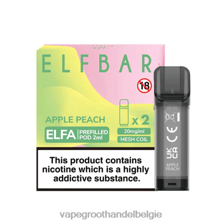 appel perzik - vape groothandel België 0284V325 ELFBAR Elfa voorgevulde capsule - 2 ml - 20 mg (2 stuks)