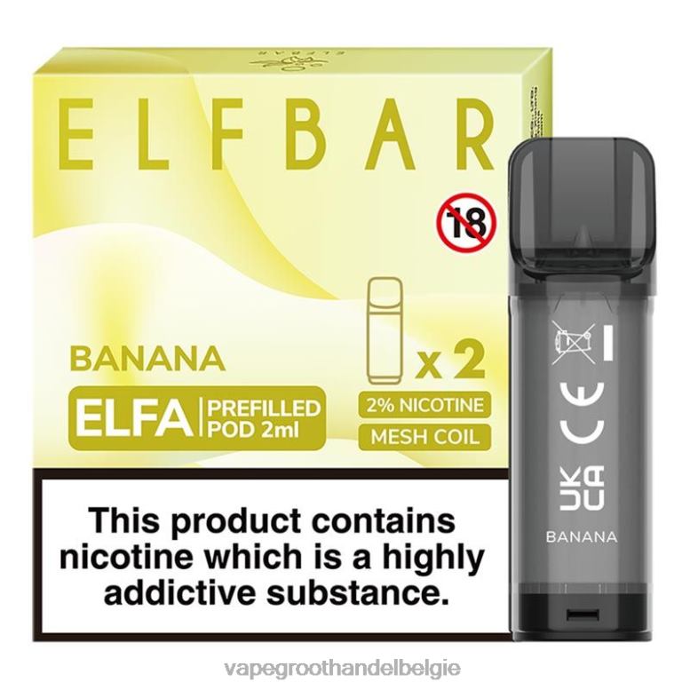 banaan - vape groothandel België 0284V315 ELFBAR Elfa voorgevulde capsule - 2 ml - 20 mg (2 stuks)