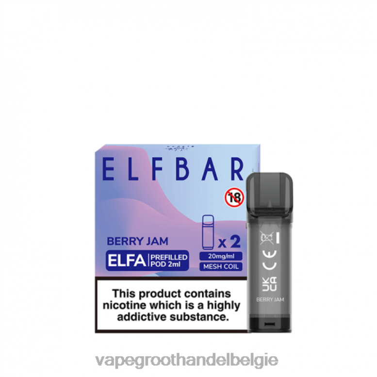 bessenjam - groothandel vape wegwerp 0284V341 ELFBAR Elfa voorgevulde capsule - 2 ml - 20 mg (2 stuks)