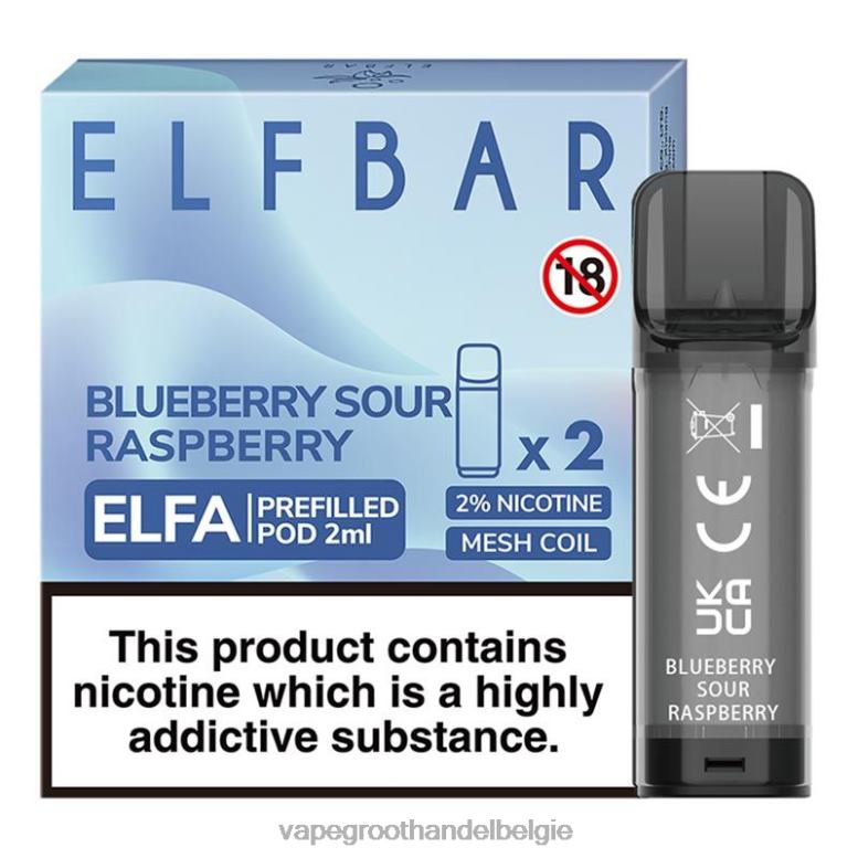 bosbes zure framboos - vape groothandel 0284V323 ELFBAR Elfa voorgevulde capsule - 2 ml - 20 mg (2 stuks)