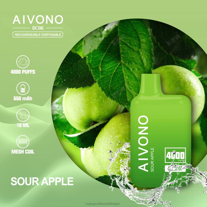 Elektronische Sigaret Zonder Nicotine - Aivono AIM BOXX 4000 zure appel V244220