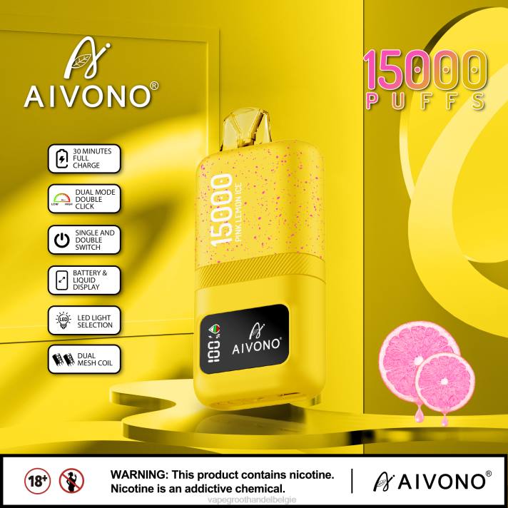 Dampen Belgie - Aivono AIM magic 15000 roze citroenijs V24461
