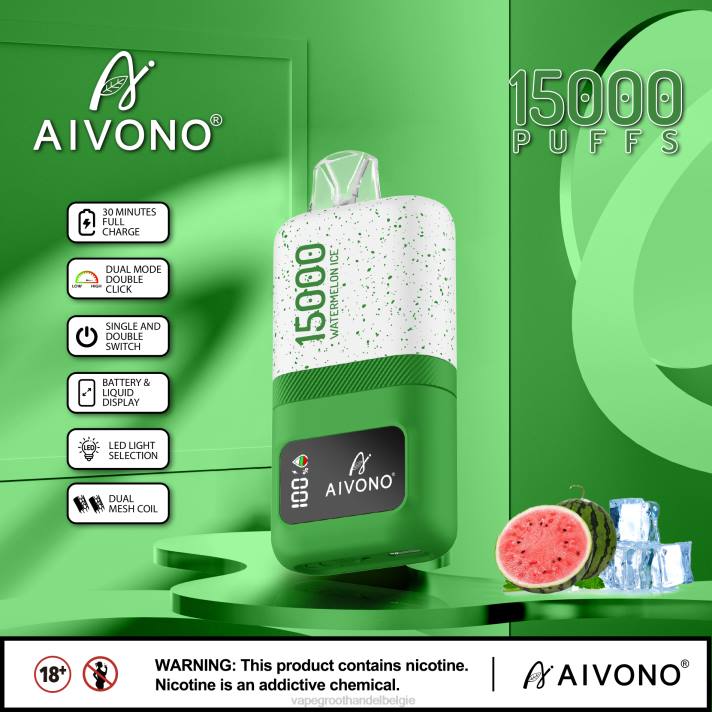 Elektronische Sigaret Zonder Nicotine - Aivono AIM magic 15000 watermeloen ijs V24470