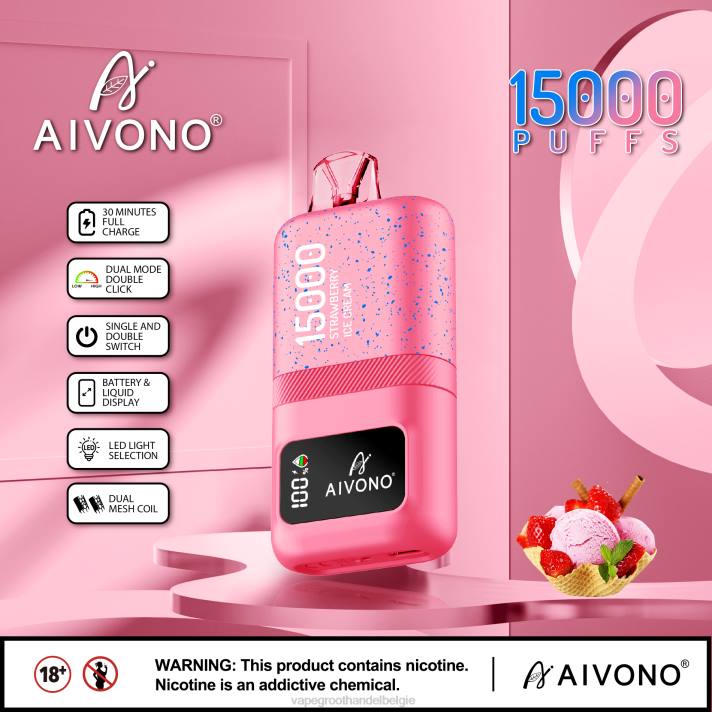 Groothandel Vape Wegwerp - Aivono AIM magic 15000 aardbeienijs V24466