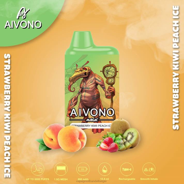 Groothandel Vape Wegwerp - Aivono AIM MAGIC 5800 monddoossigaret aardbei-kiwi-perzikijs V24496